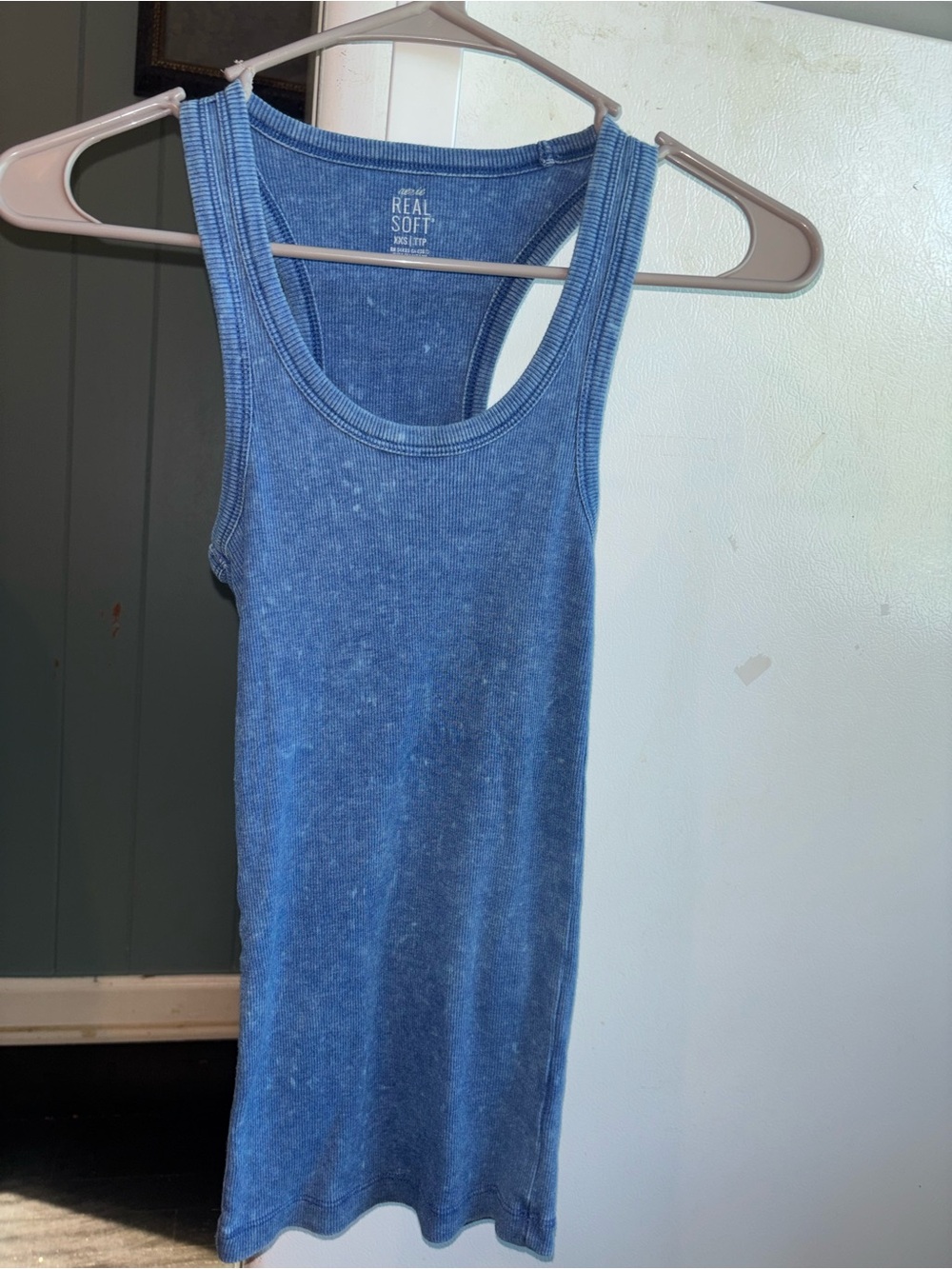 aerie Blue Ribbed Racerback Tank